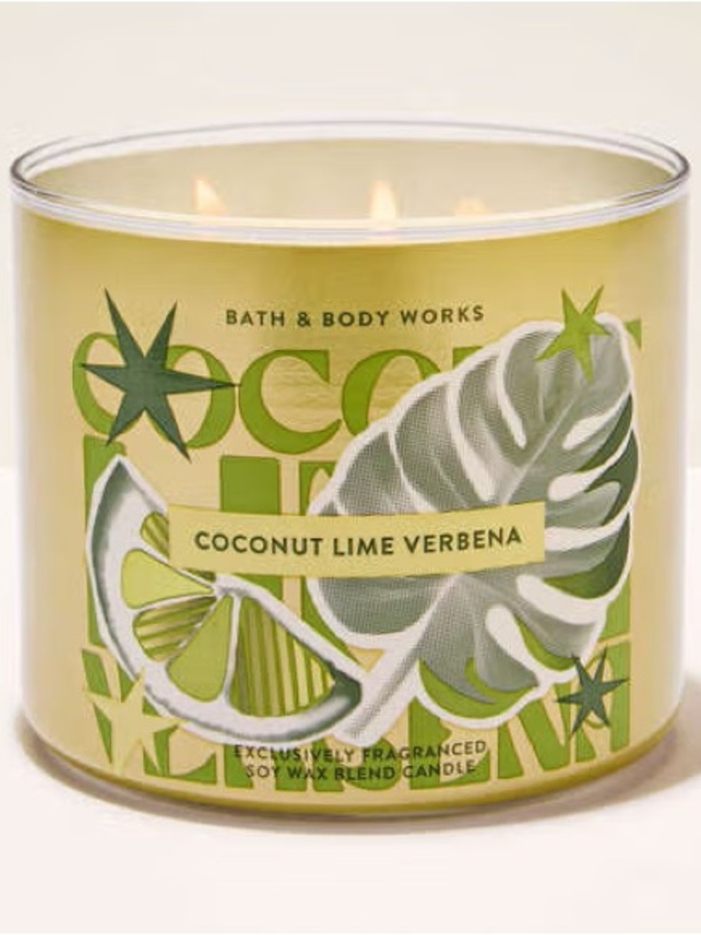 NWT Bath & Body Works 🍋🟩Coconut Lime Verbena 3-Wick Candle ♡